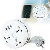 EU-Stecker AC-Steckdose Smart Home Steckdosenleiste – Mehrzweck-Verlängerungskabel mit USB-Anschlüssen und Schnellladefunktion